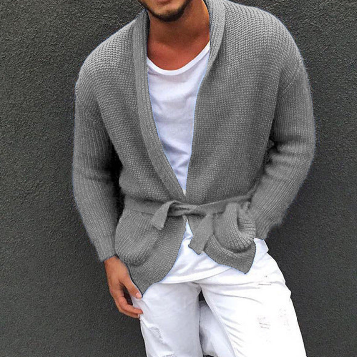Herren Cardigan | Strickjacke mit Gürtel | Modische Kleider
