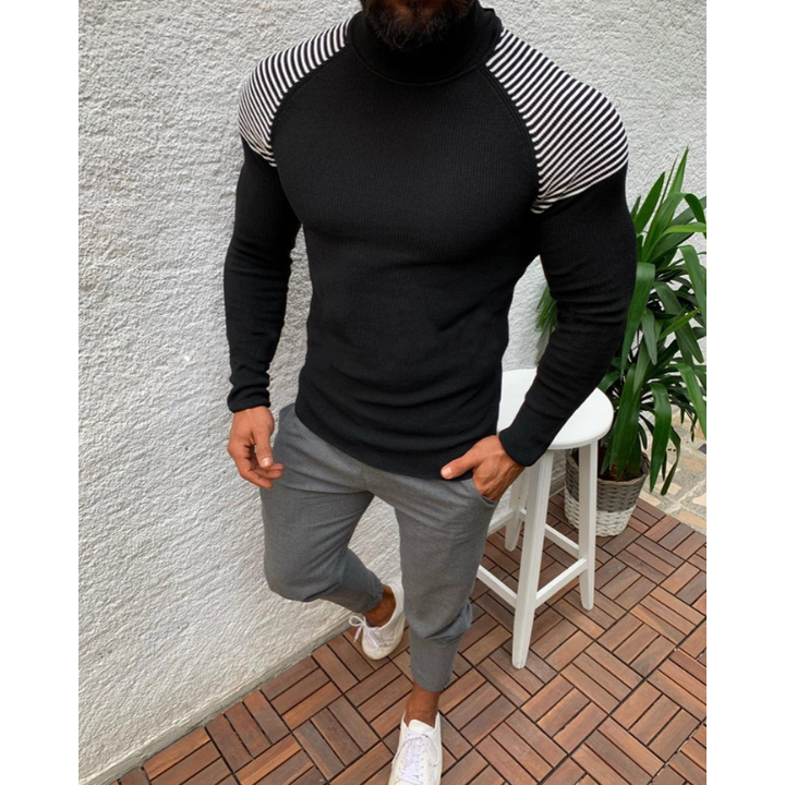 Strickpullover Herren | Funktionspullover mit Stehkragen | Elegante Pullover