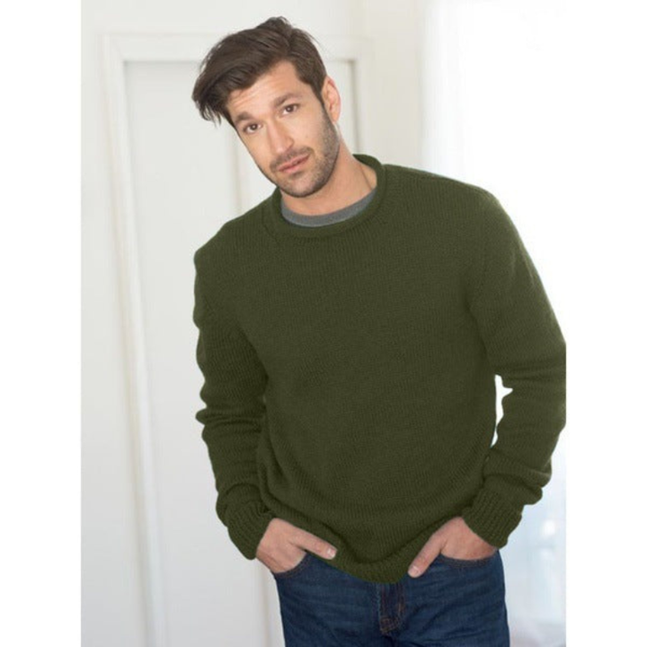 Strickpullover Herren | Grobstrick Rundhals | Bequemer Pullover