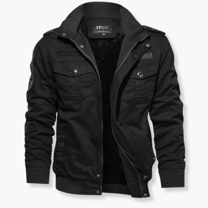 Herren Winterjacke | Baumwolljacke mit Samtfutter | Winddicht