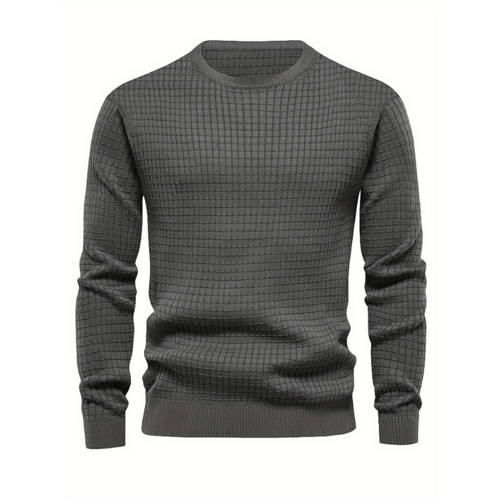 Herren Sweatshirt | Waffelmuster und Rundhals | Trendiger Herren Pullover