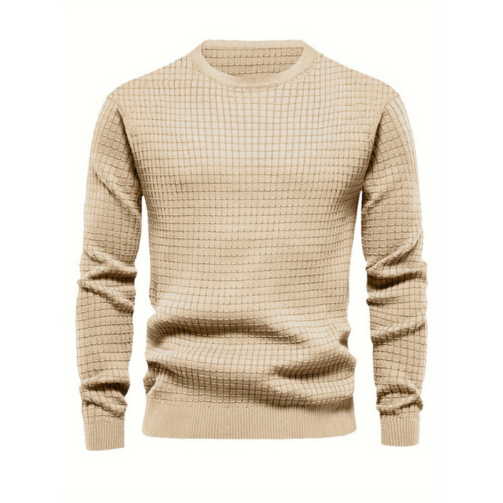 Herren Sweatshirt | Waffelmuster und Rundhals | Trendiger Herren Pullover