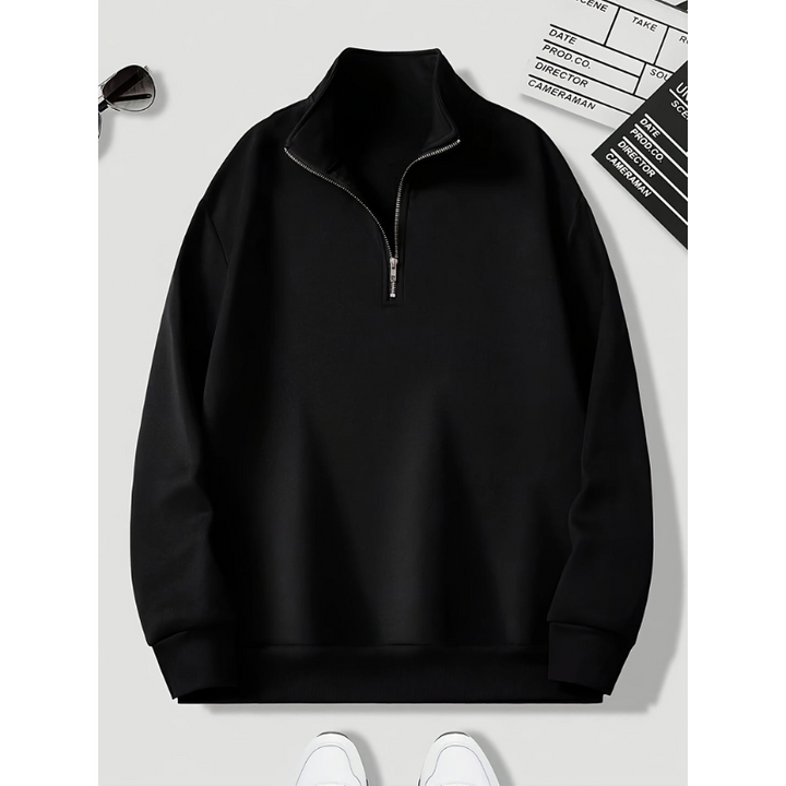 Herren Pullover | Sportlicher Zip Style | Stehkragen und Lockere Passform