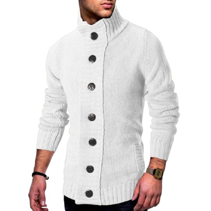 Herren Cardigan | Hoher Kragen Stil | Elegante Strick kleider