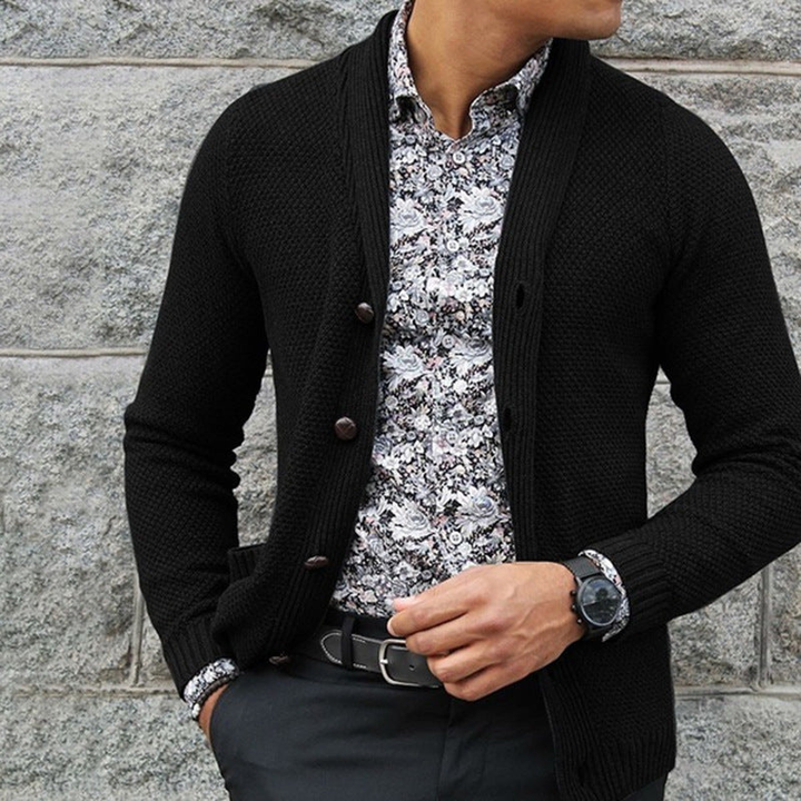 Herren Cardigan | Strukturstrick Design | Elegante Strick kleider