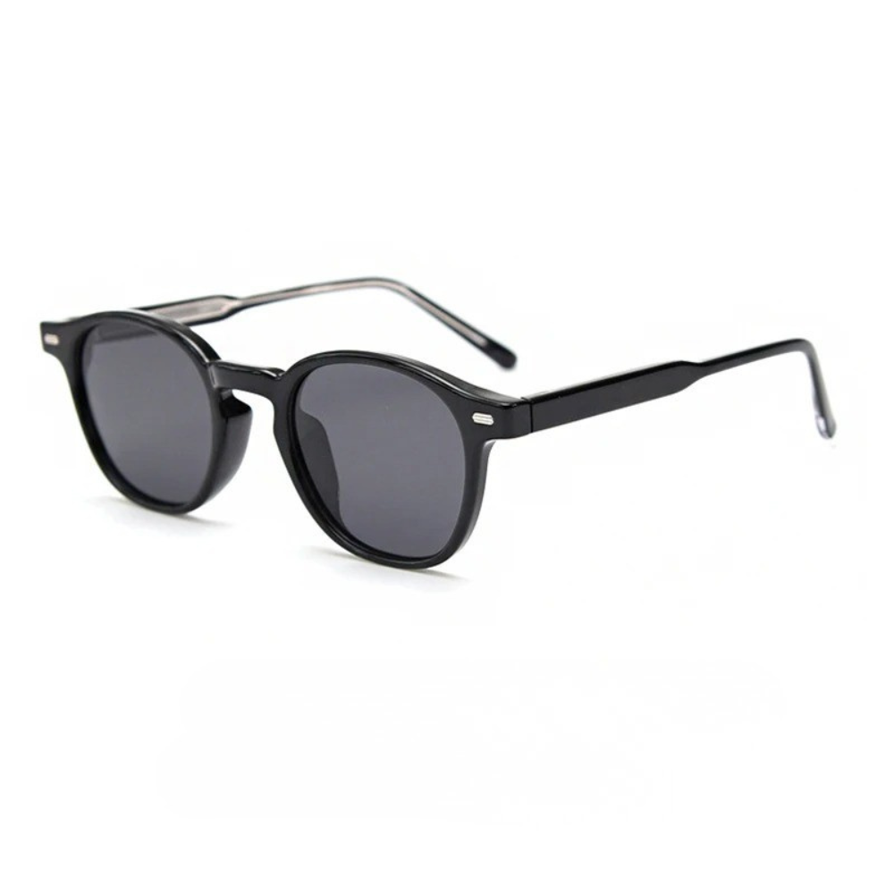 Herren Sonnenbrille | Transparentes Gestell | Schwarze Gläser | Sommer