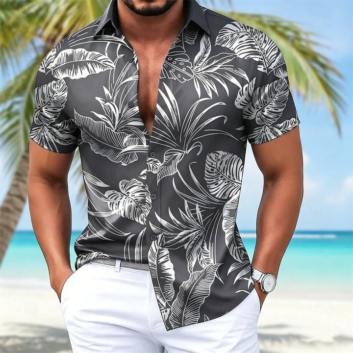 Herren Shirt | Blättermuster | Resort-Look | Sommer