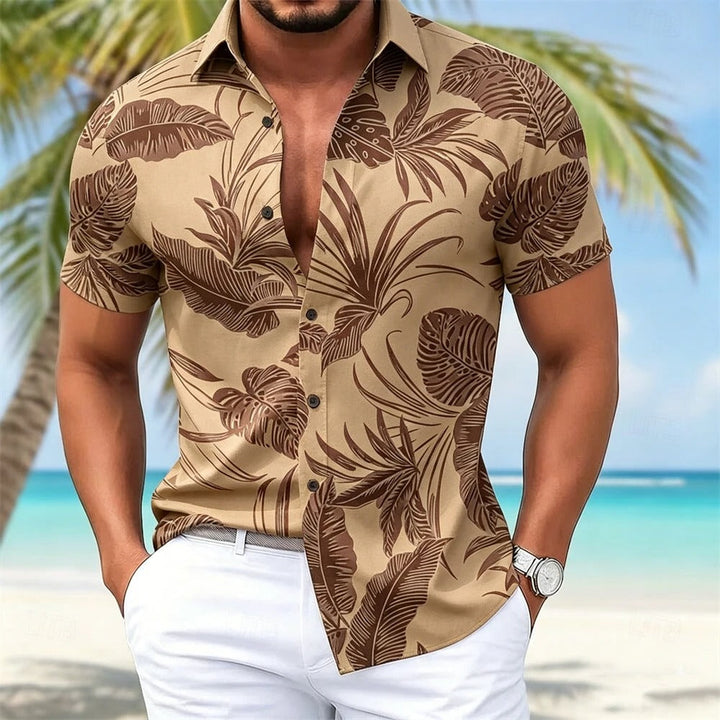 Herren Shirt | Blättermuster | Resort-Look | Sommer