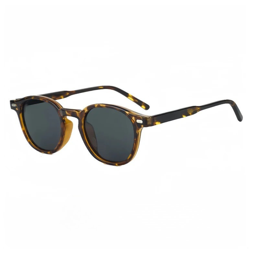 Herren Sonnenbrille | Transparentes Gestell | Schwarze Gläser | Sommer