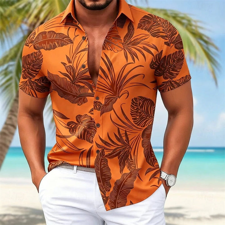 Herren Shirt | Blättermuster | Resort-Look | Sommer