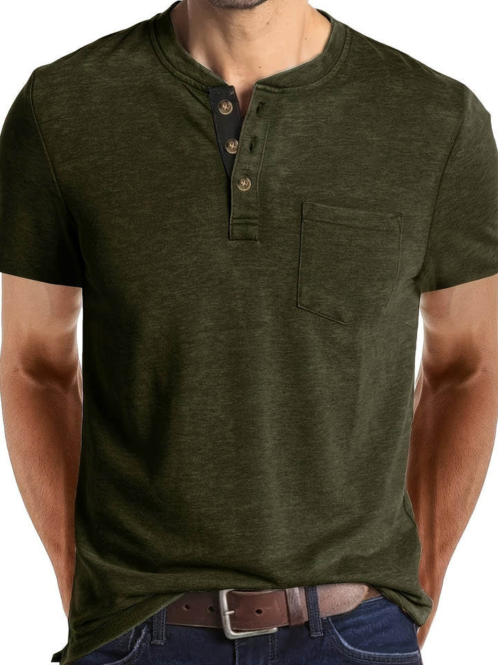 Herren T-Shirt | Slim Fit | Knopfleiste | Sommer
