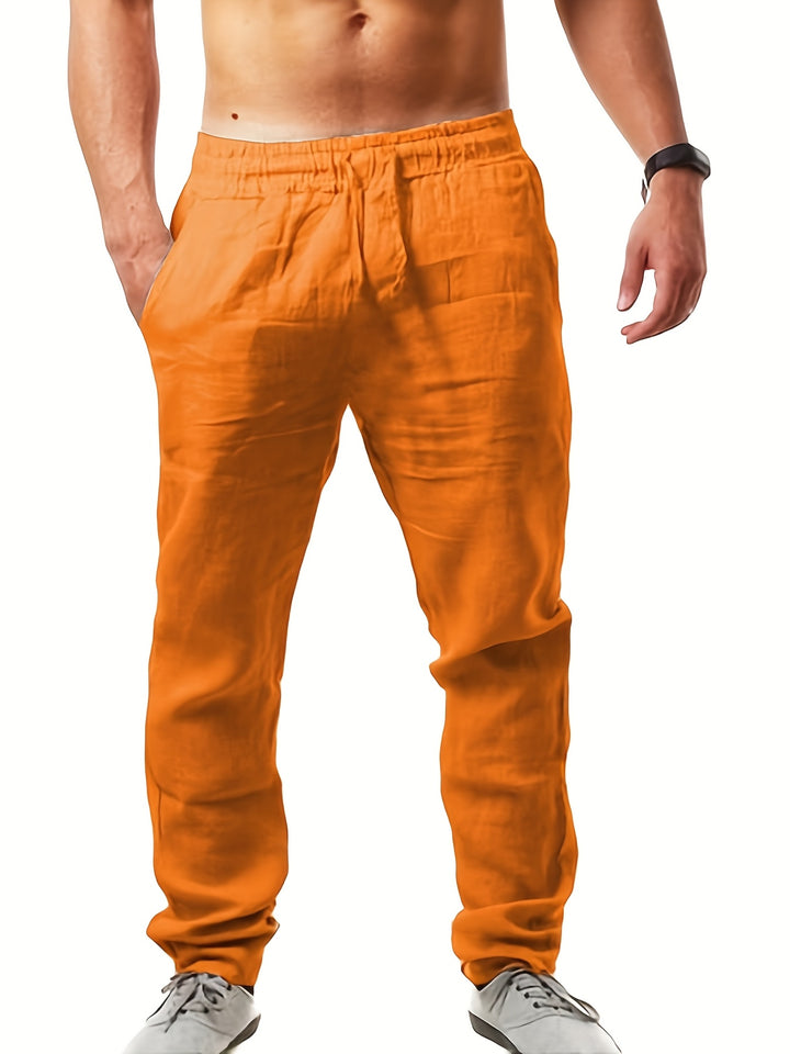 Herren Leinenhose | Lockerer Schnitt | Elastischer Bund | Sommer