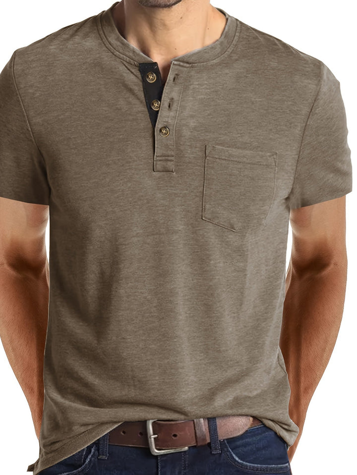 Herren T-Shirt | Slim Fit | Knopfleiste | Sommer