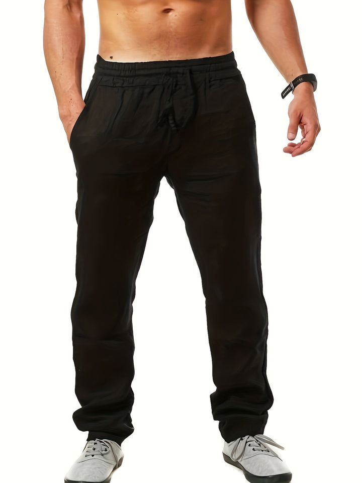 Herren Leinenhose | Lockerer Schnitt | Elastischer Bund | Sommer