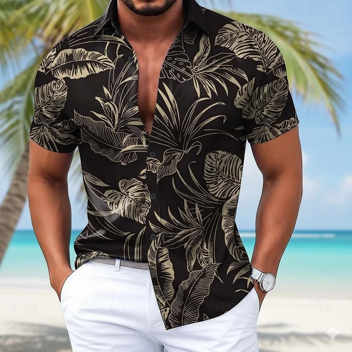 Herren Shirt | Blättermuster | Resort-Look | Sommer