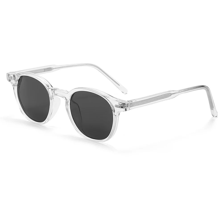 Herren Sonnenbrille | Transparentes Gestell | Schwarze Gläser | Sommer