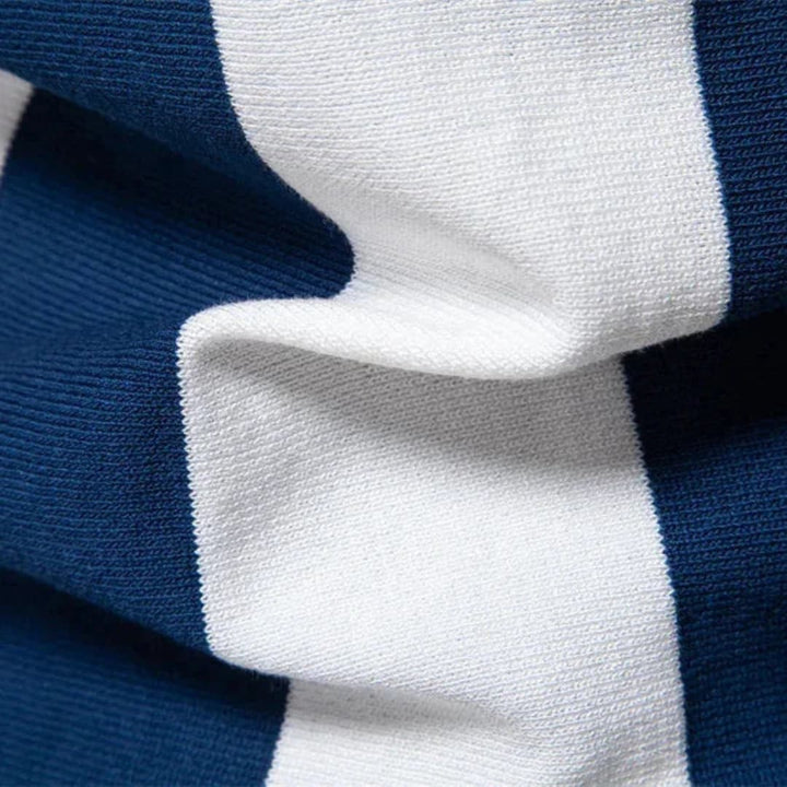 Herren Poloshirt | Gestreiftes Design | Reißverschluss | Sommer
