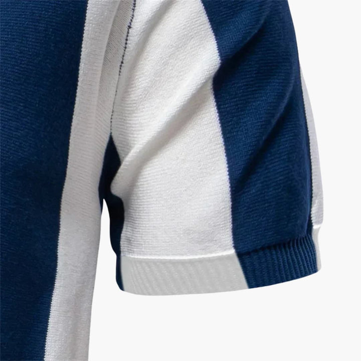 Herren Poloshirt | Gestreiftes Design | Reißverschluss | Sommer
