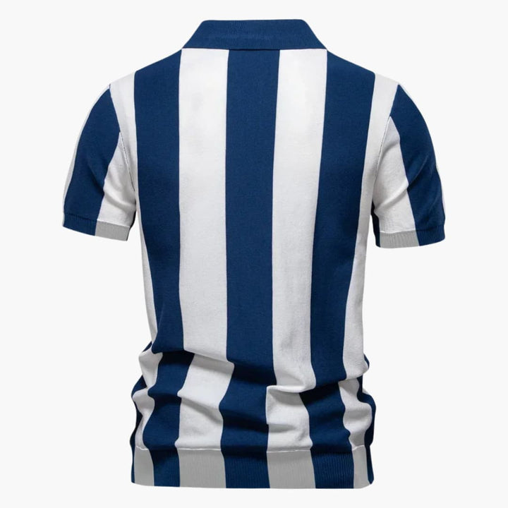 Herren Poloshirt | Gestreiftes Design | Reißverschluss | Sommer