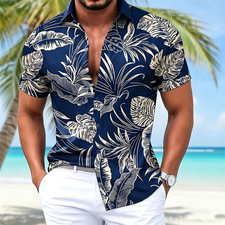 Herren Shirt | Blättermuster | Resort-Look | Sommer