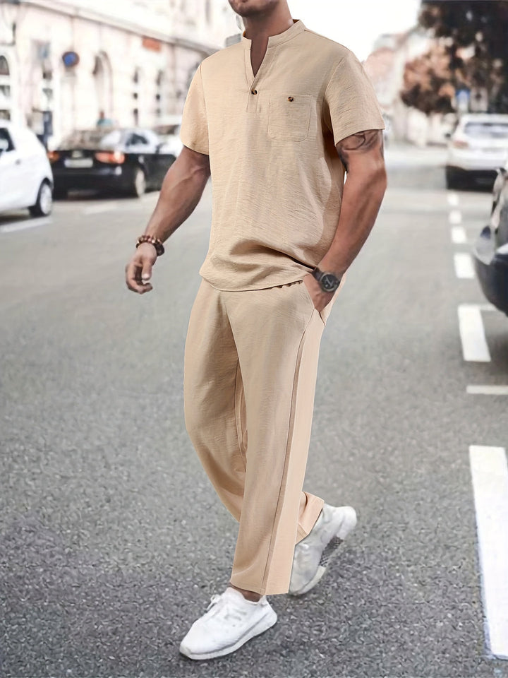 Atmungsaktives Hemd & Lockere Hose | Stilvoll & Komfortabel | Herren Set