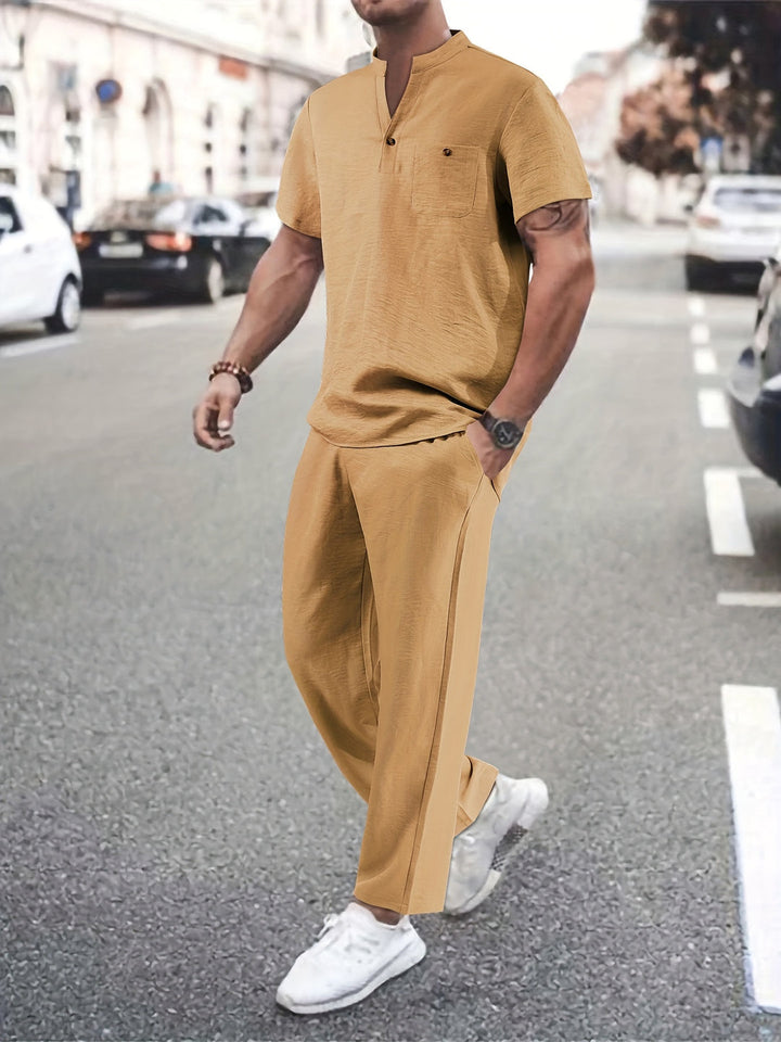 Atmungsaktives Hemd & Lockere Hose | Stilvoll & Komfortabel | Herren Set