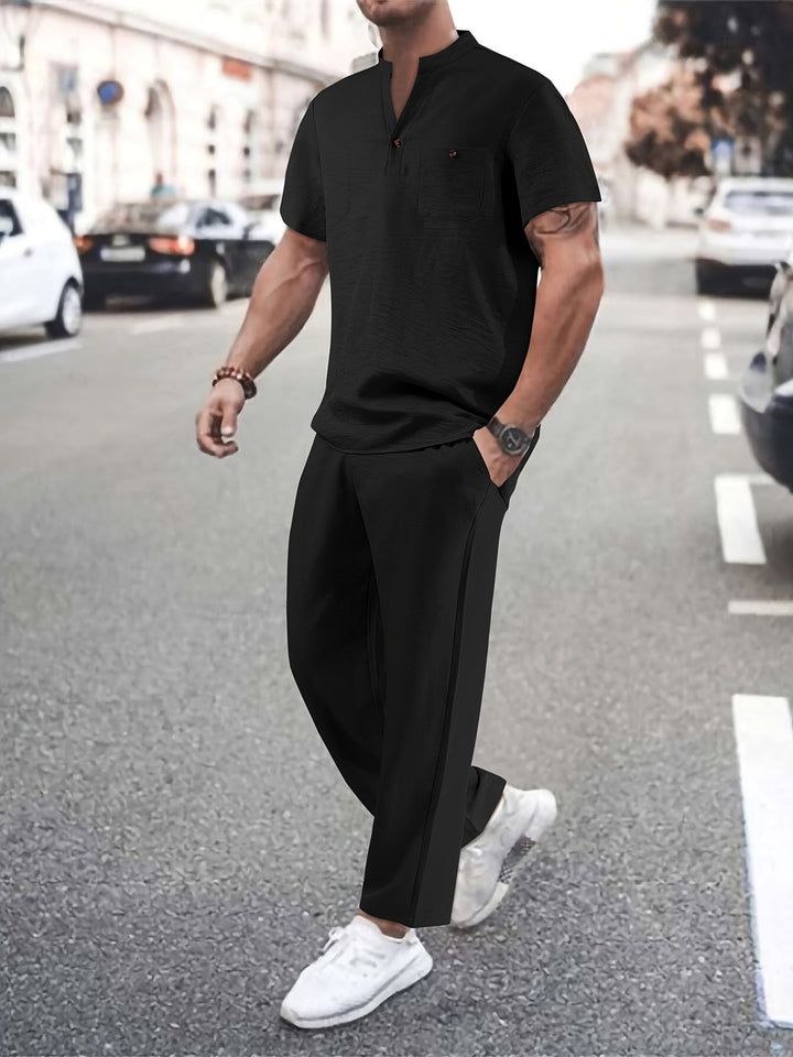 Atmungsaktives Hemd & Lockere Hose | Stilvoll & Komfortabel | Herren Set