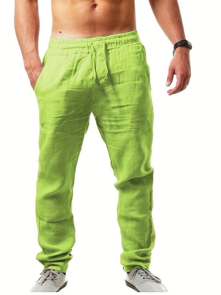 Herren Leinenhose | Lockerer Schnitt | Elastischer Bund | Sommer