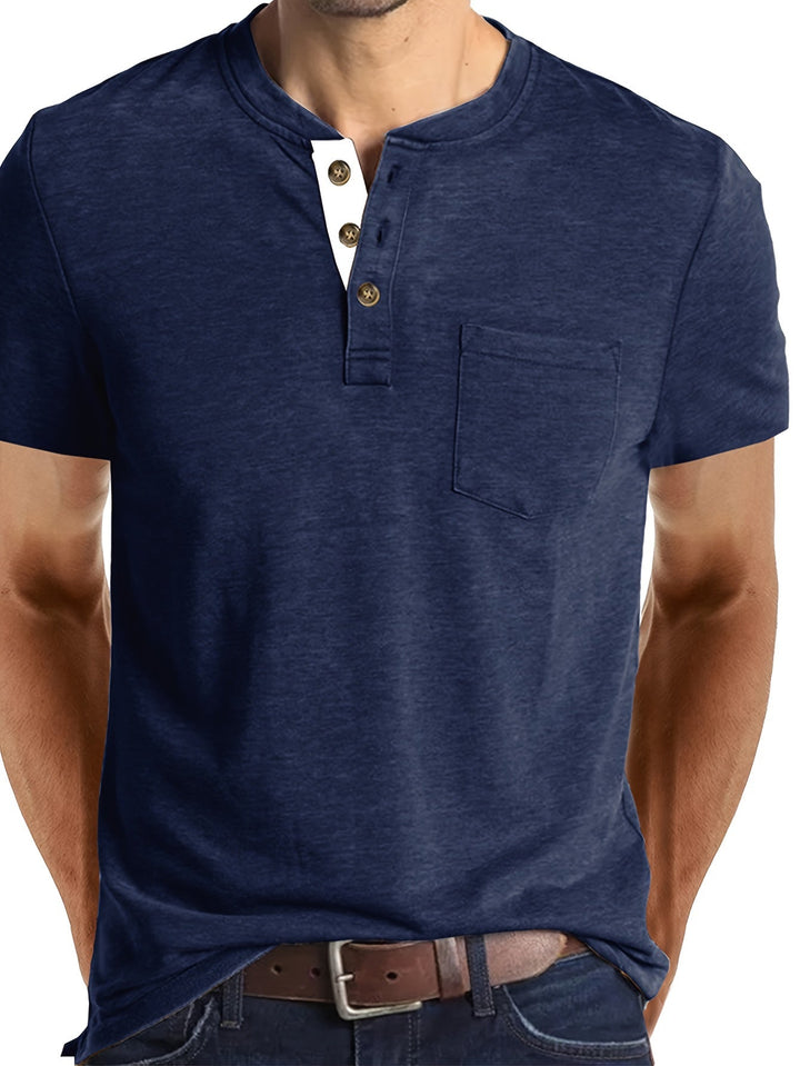 Herren T-Shirt | Slim Fit | Knopfleiste | Sommer