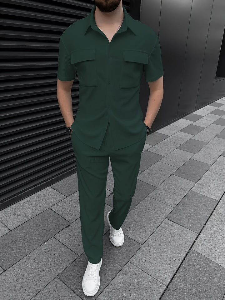 Corduroy Set | Raffiniert & Trendy | Button-Up Hemd & Taillierte Hose | Herren