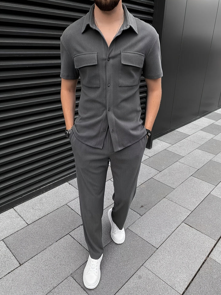 Corduroy Set | Raffiniert & Trendy | Button-Up Hemd & Taillierte Hose | Herren
