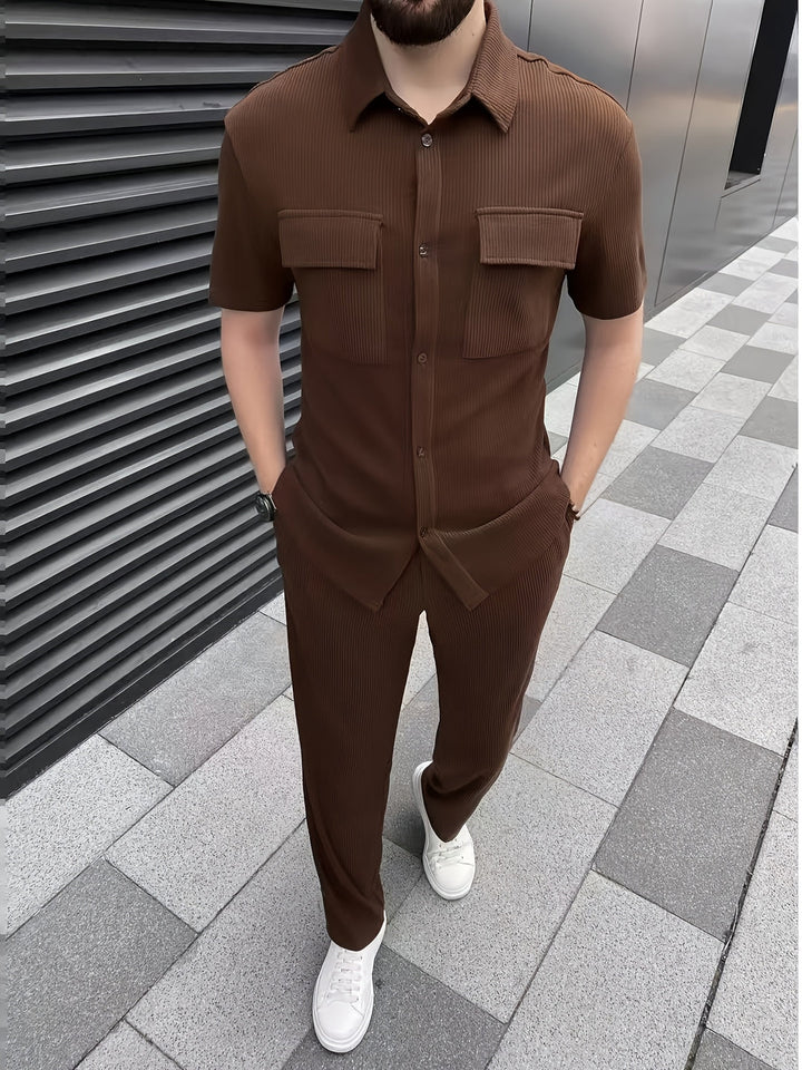 Corduroy Set | Raffiniert & Trendy | Button-Up Hemd & Taillierte Hose | Herren