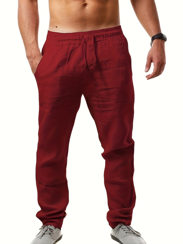Herren Leinenhose | Lockerer Schnitt | Elastischer Bund | Sommer