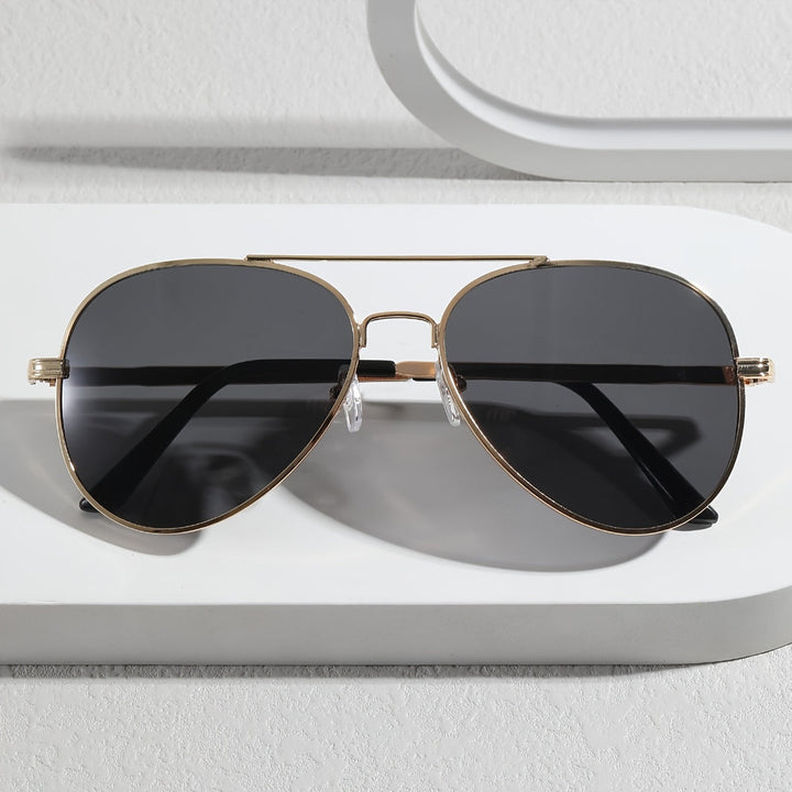 Sonnenbrille | Pilotenstil mit Vollrand | Kratzfeste PC-Gläser | Kupferlegierung