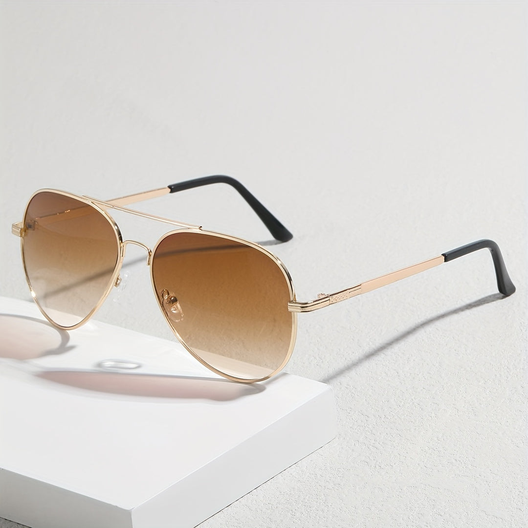 Sonnenbrille | Pilotenstil mit Vollrand | Kratzfeste PC-Gläser | Kupferlegierung