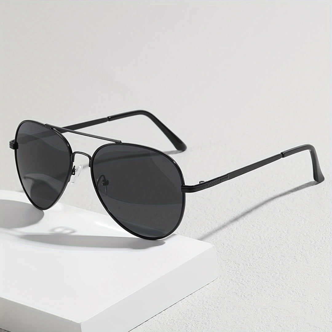 Sonnenbrille | Pilotenstil mit Vollrand | Kratzfeste PC-Gläser | Kupferlegierung