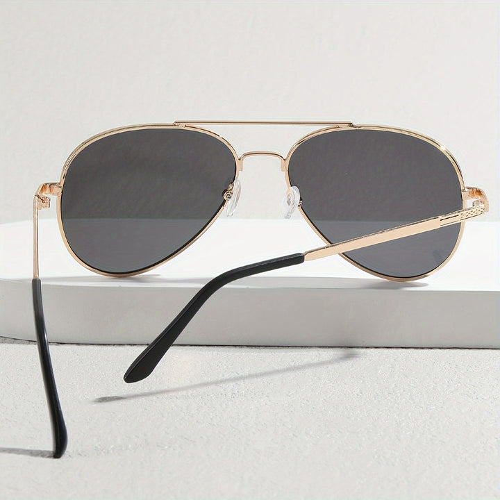 Sonnenbrille | Pilotenstil mit Vollrand | Kratzfeste PC-Gläser | Kupferlegierung