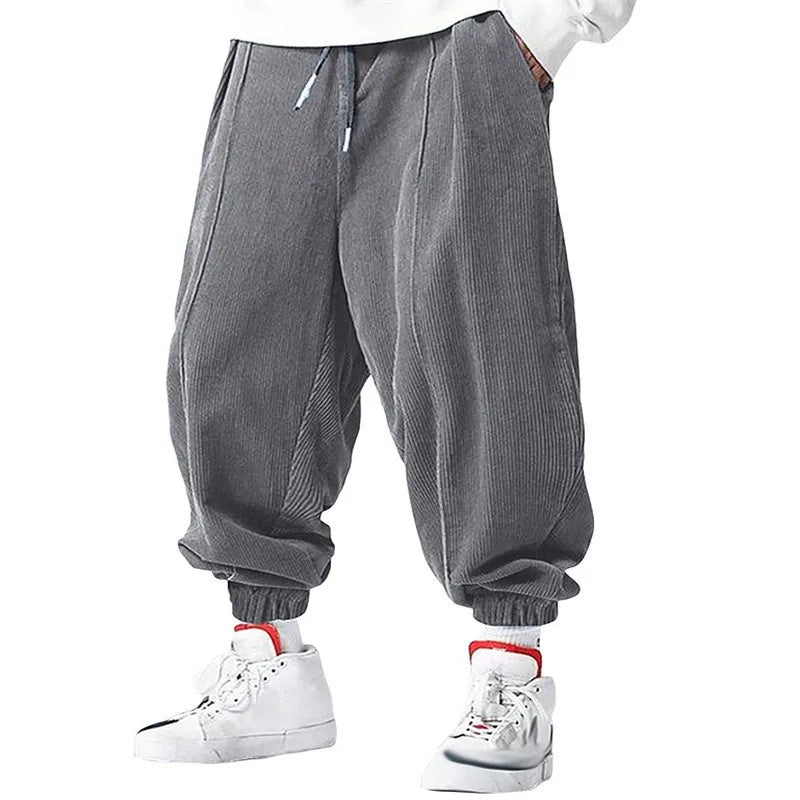 Cordhosen Herren | Weite Jogginghose | Trendige Harem Pants