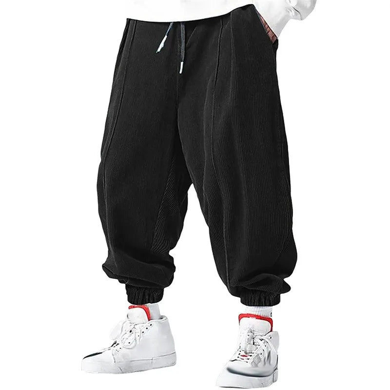 Cordhosen Herren | Weite Jogginghose | Trendige Harem Pants