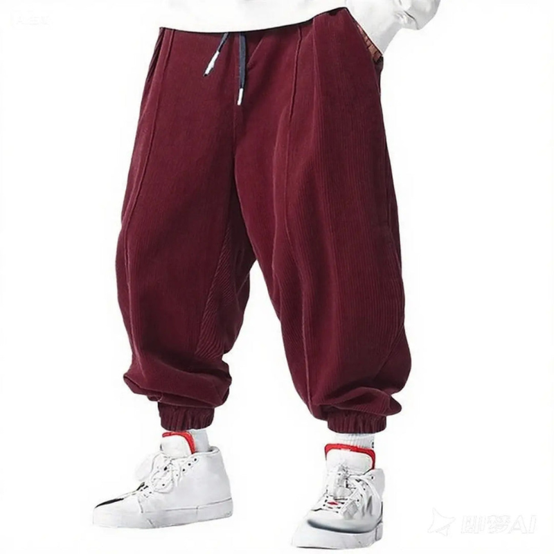 Cordhosen Herren | Weite Jogginghose | Trendige Harem Pants