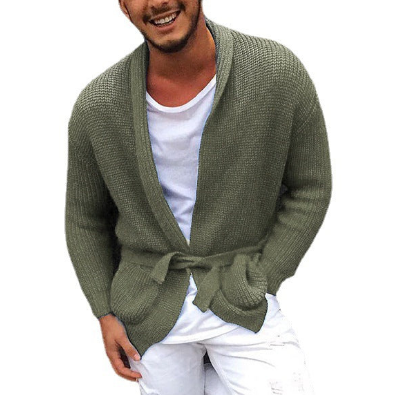 Herren Cardigan | Strickjacke mit Gürtel | Modische Kleider