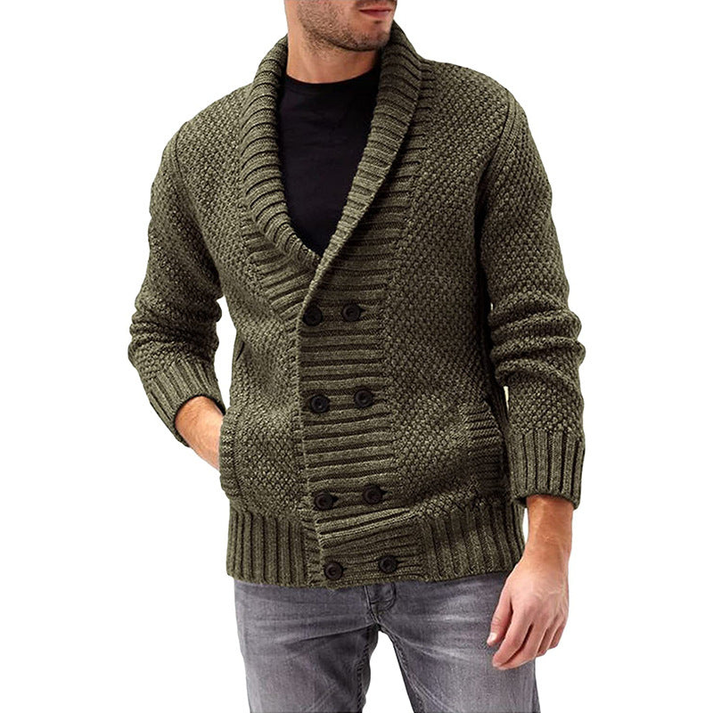 Herren Cardigan | Doppelknopf Strickjacke | Klassische Winter kleider