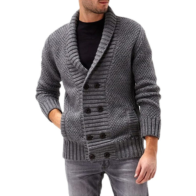 Herren Cardigan | Doppelknopf Strickjacke | Klassische Winter kleider
