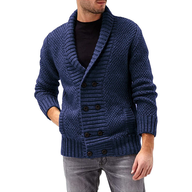 Herren Cardigan | Doppelknopf Strickjacke | Klassische Winter kleider