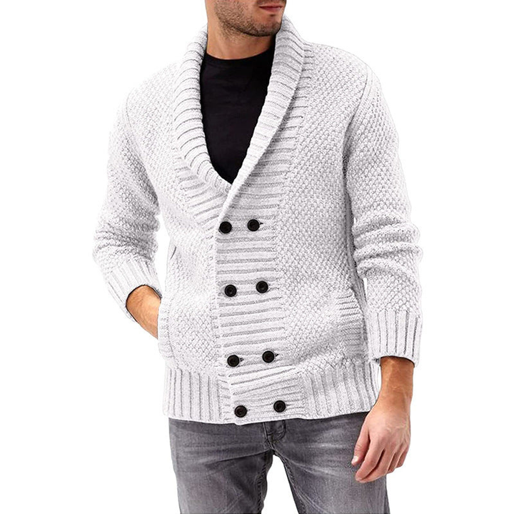 Herren Cardigan | Doppelknopf Strickjacke | Klassische Winter kleider