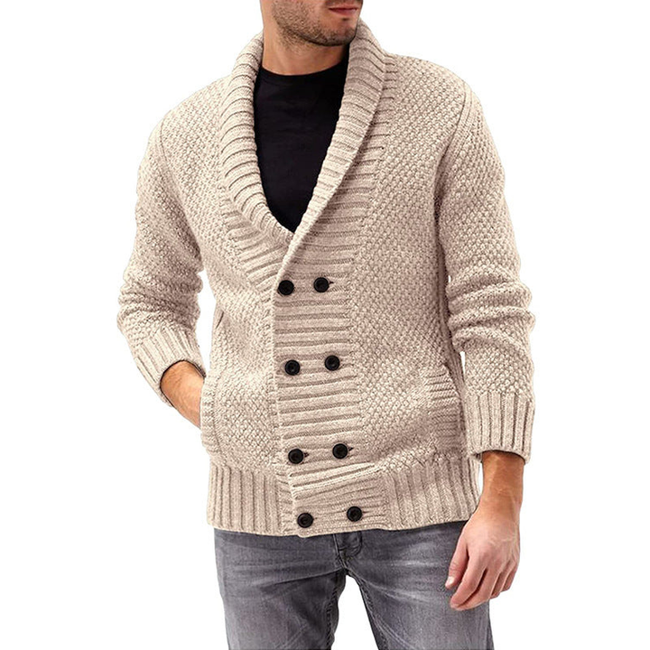 Herren Cardigan | Doppelknopf Strickjacke | Klassische Winter kleider