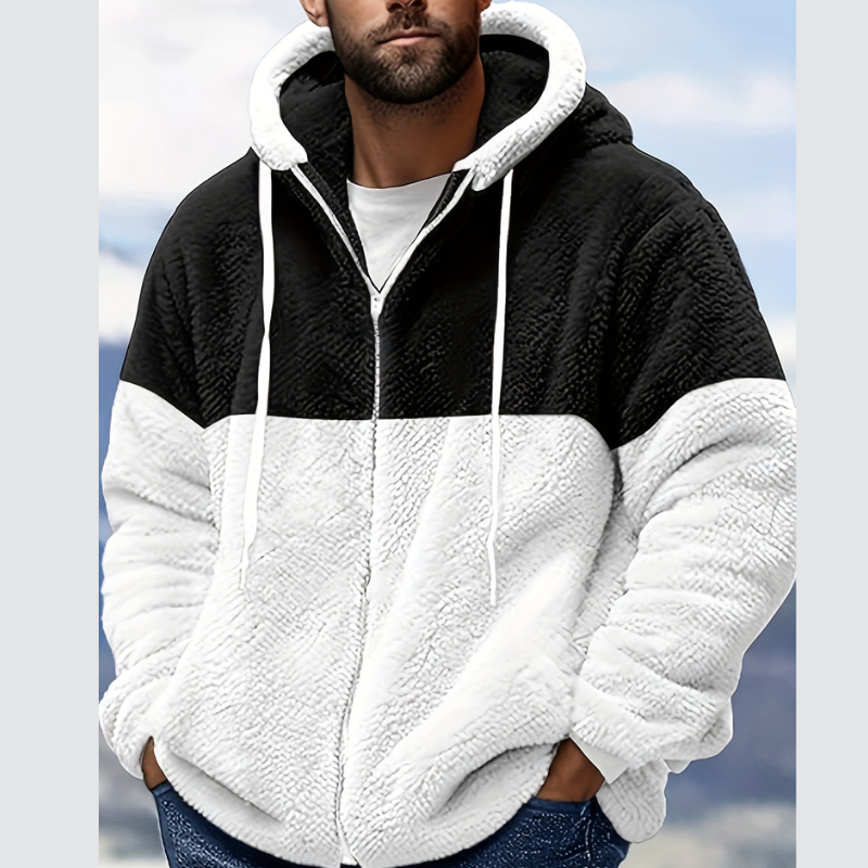 Winterjacke Herren | Flauschige Hoodiejacke | Fluffy Jacke Herren