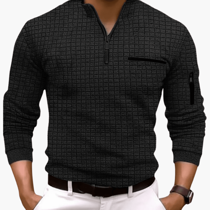 Pullover Herren | Strukturierter Reißverschluss Look | Herren Pulli Kollektion