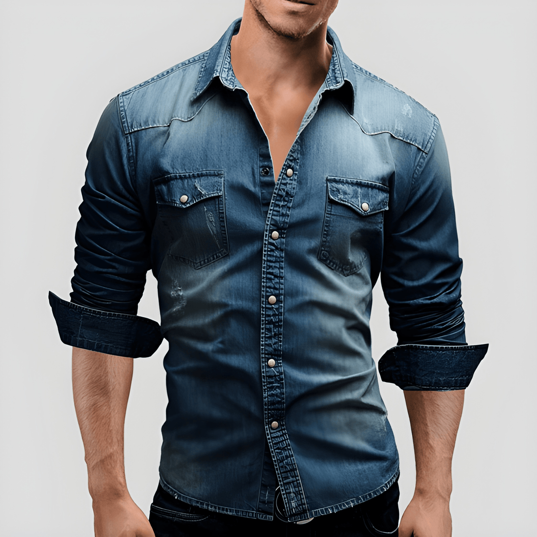 Herren Hemd | Vintage Denim Look | Lässige Kleider Herren
