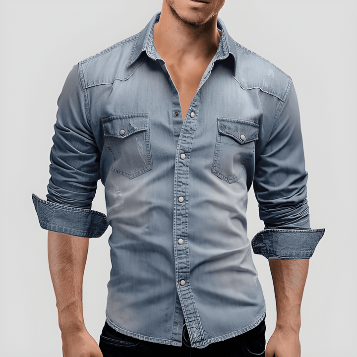 Herren Hemd | Vintage Denim Look | Lässige Kleider Herren